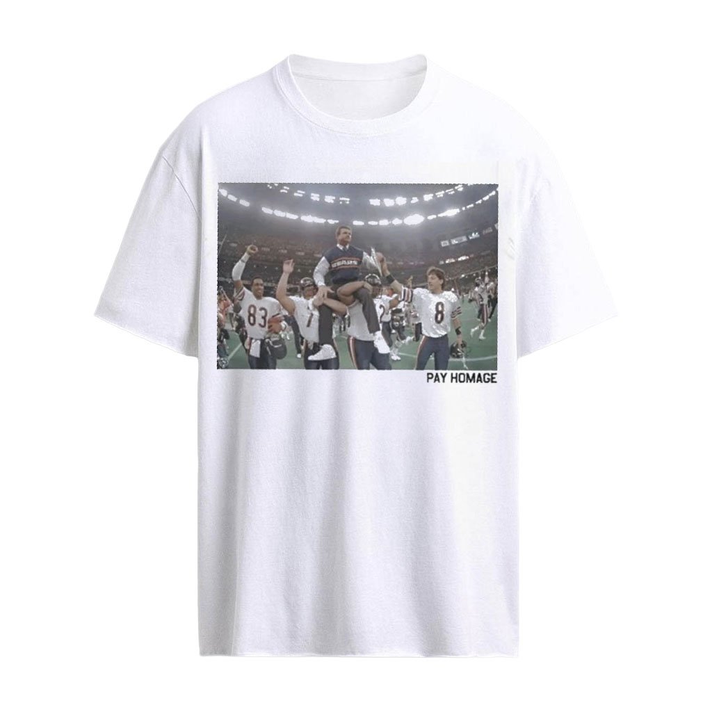 Chicago Football Bears Pay Homage Mike Ditka Ash T-Shirt