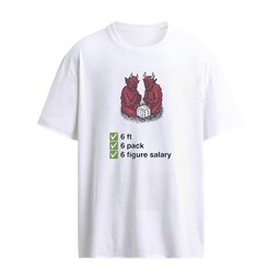 6 ft 6 Pack 6 Figure Salary Devil Dice Meme Graphic T-shirt