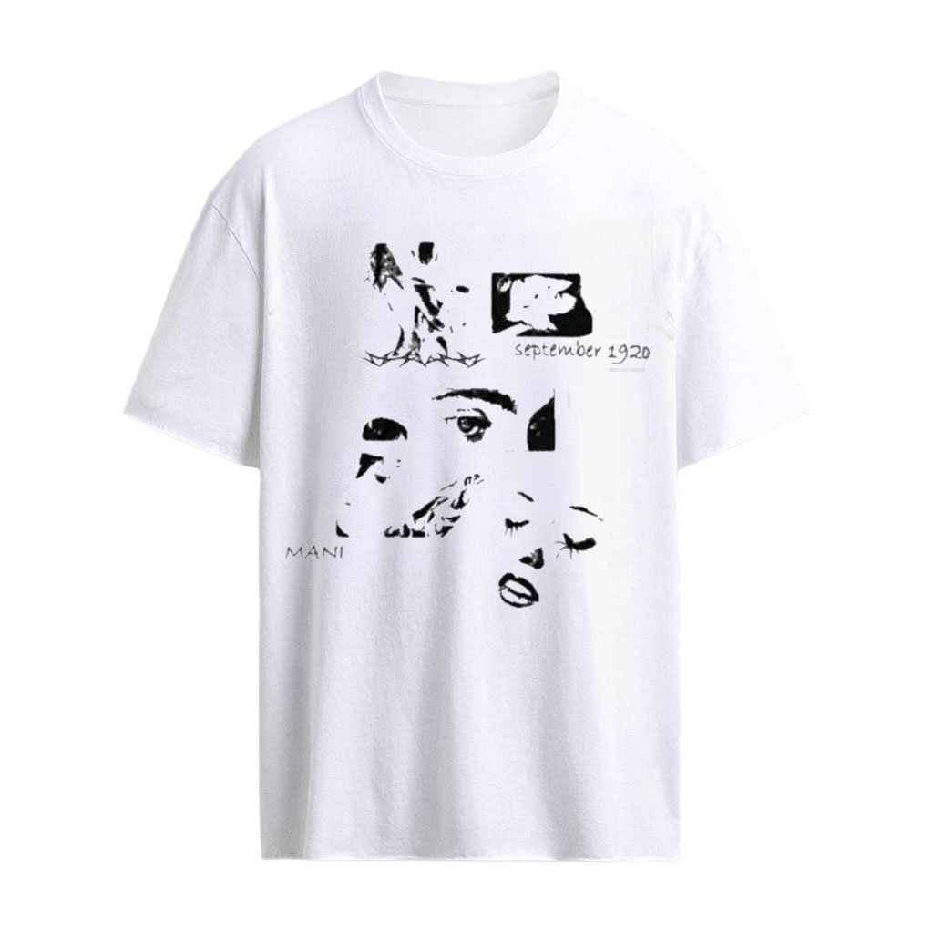Mani September 1920 Abstract Face Collage Vintage T-Shirt