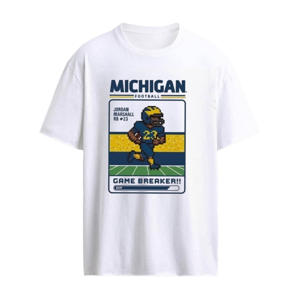 Jordan Marshall Michigan Wolverines Retro Gaming Player T-Shirt