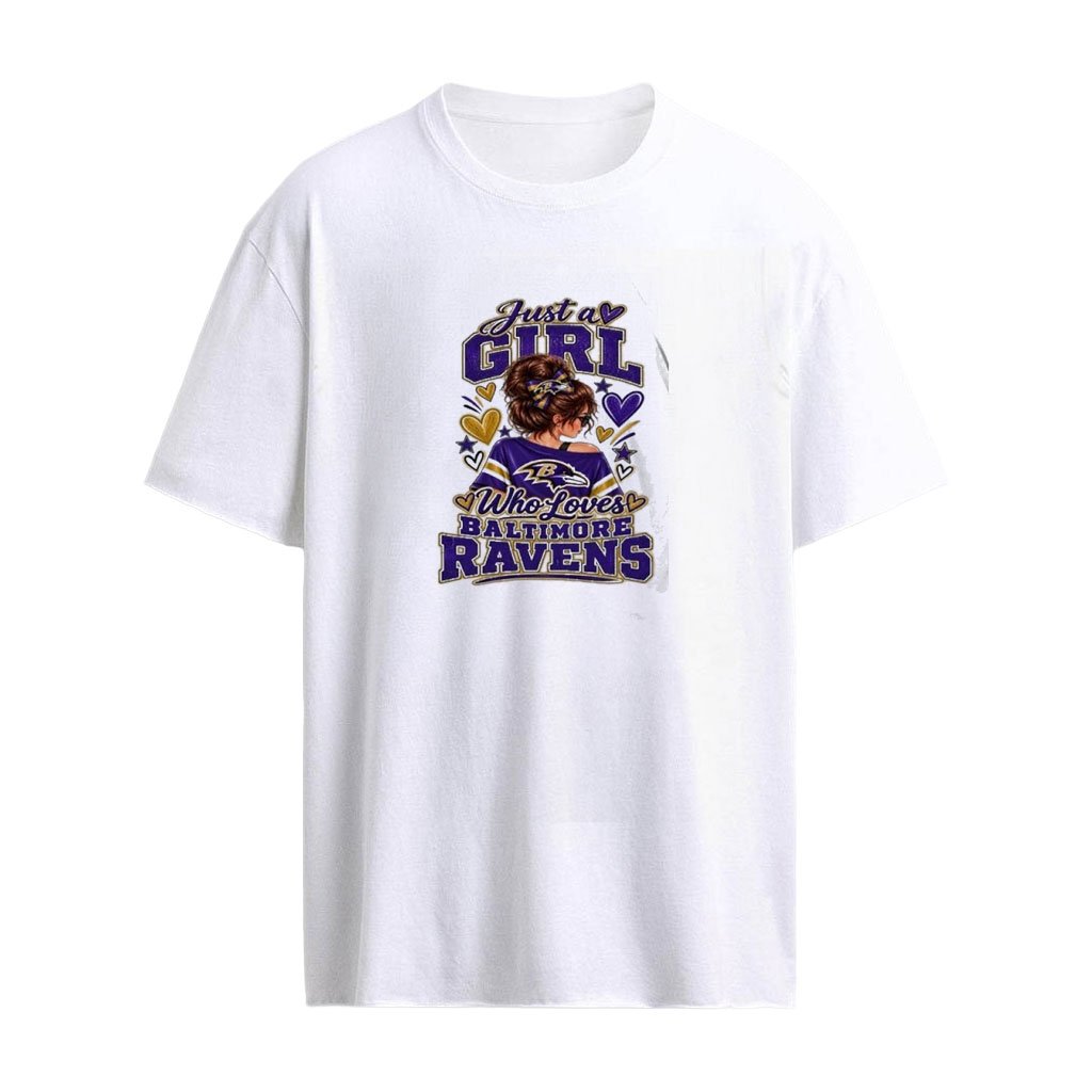 Just A Girl Who Loves Baltimore Ravens Graphic T-Shirt