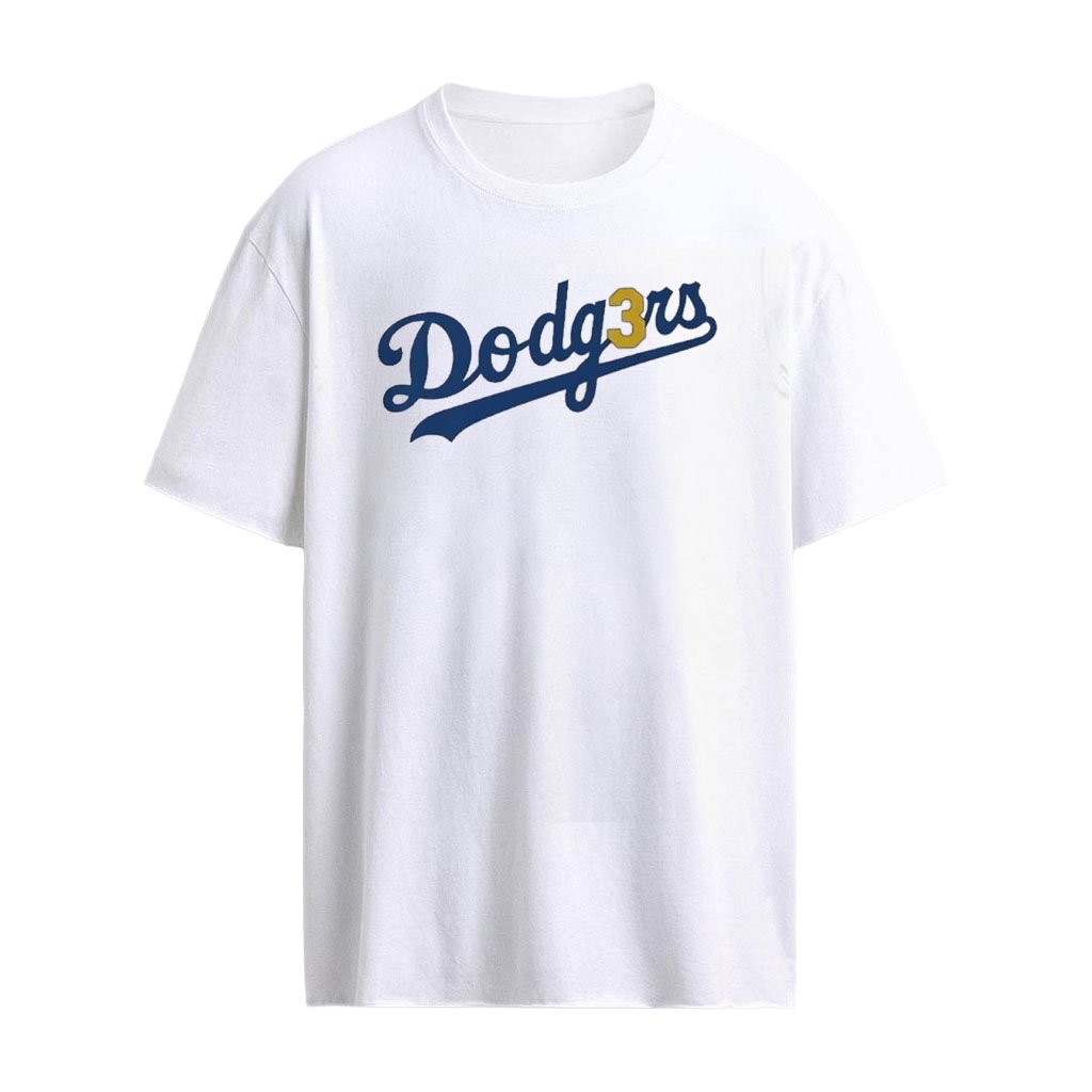 Los Angeles Dodgers Three Time Champs Logo T-shirt