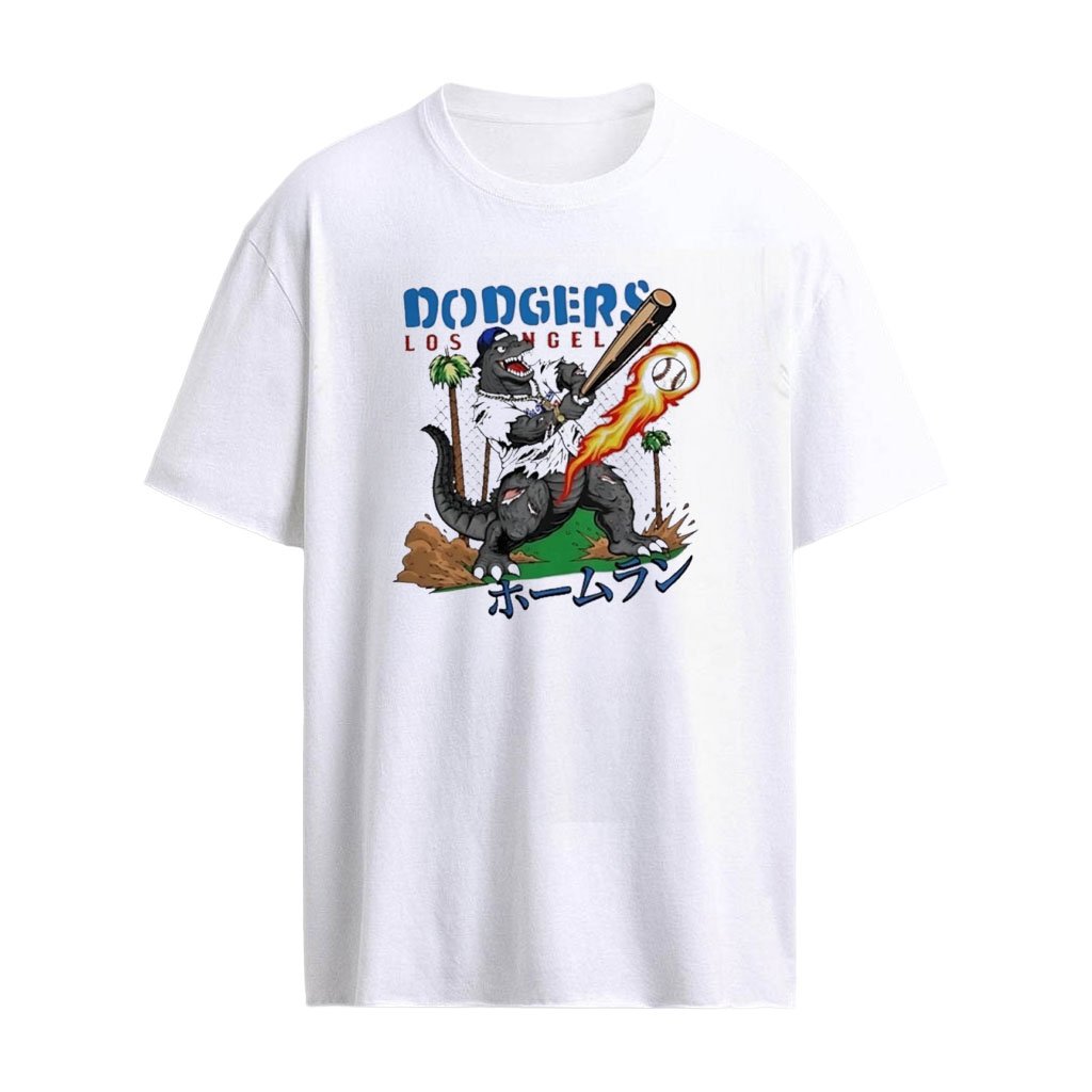 Godzilla Los Angeles Dodgers Home Run MLB Swing Graphic T-shirt