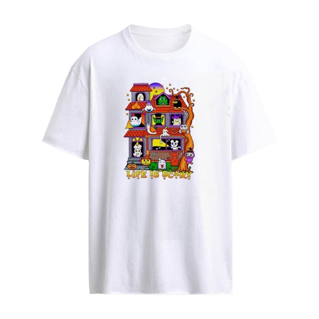 Life Is Scary Haunted House Halloween T-shirt