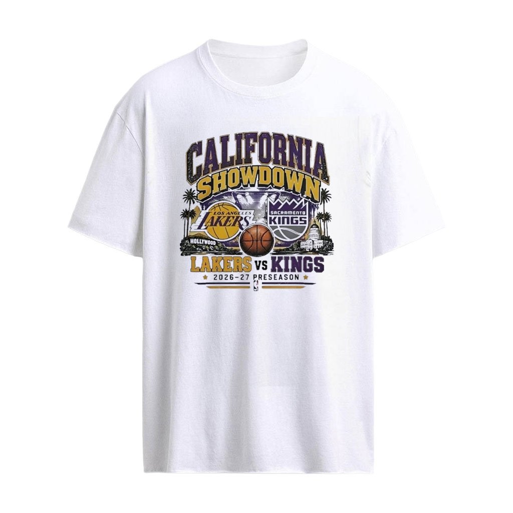 NBA 2026 California Showdown Los Angeles Lakers vs Kings Preseason Game Vintage T-shirt