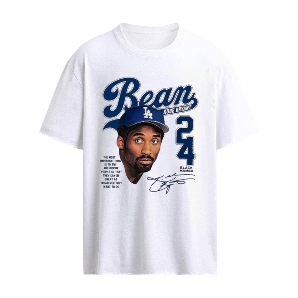 Puka Nacua Wears Kobe Bryant Bean Dodgers Signature T-Shirt