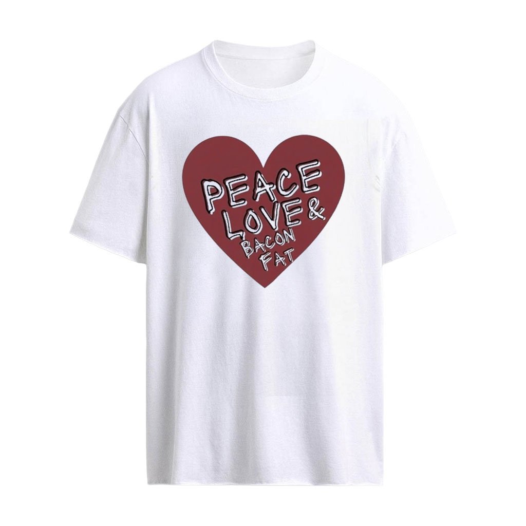 Peace Love and Bacon Fat Heart T-Shirt