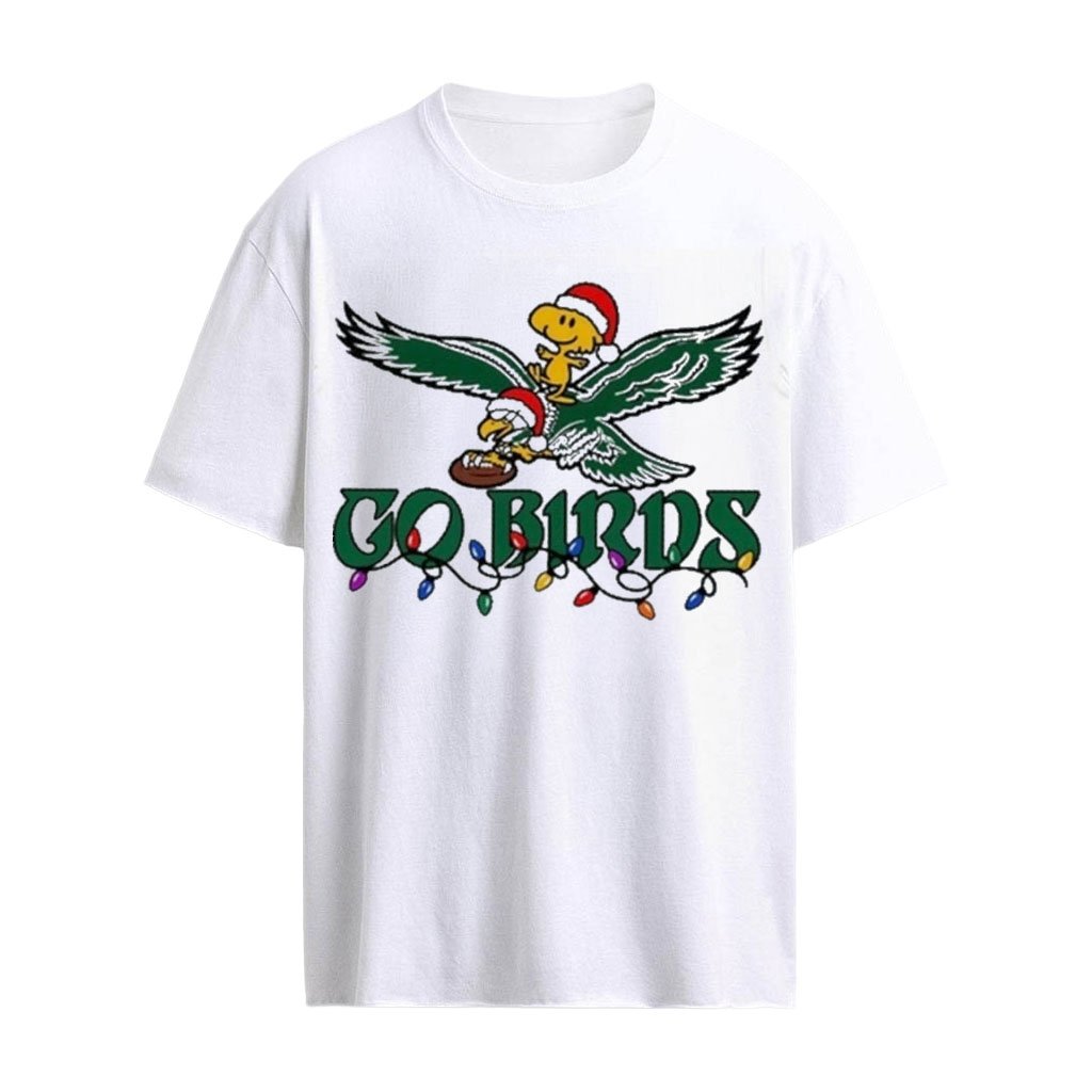 Snoopy and Woodstock Philadelphia Eagles Go Birds Christmas T-Shirt
