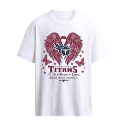 Tennessee Titans X Breast Cancer Awareness Faith Hope Love Wings Logo T-shirt