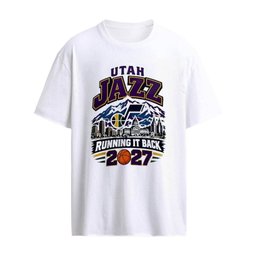 Utah Jazz Running It Back 2027 Basketball Skyline Graphic T-shirt