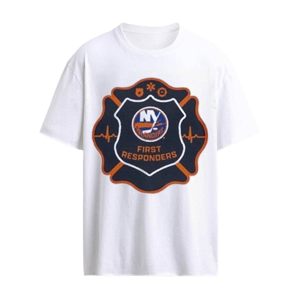 New York Islanders 2026 First Responders Night White Hockey Logo T-Shirt