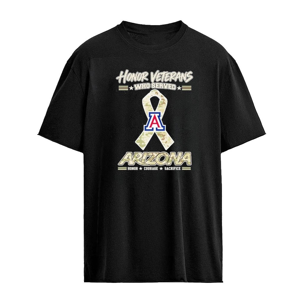 Arizona Wildcats Honor Veterans Who Served Shirt – Military Camo Ribbon Veterans Day Tribute Tee