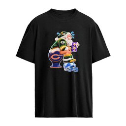 Chicago Bears Minnesota Vikings Detroit Lions Green Bay Packers Christmas Santa NFL Football Fan Graphic T-Shirt