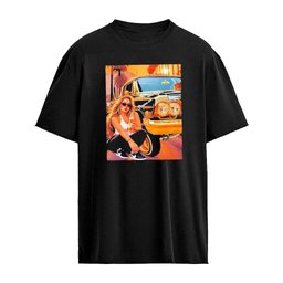 Clown Girl with High Life Beer and Lowrider Car Graphic T-shirt