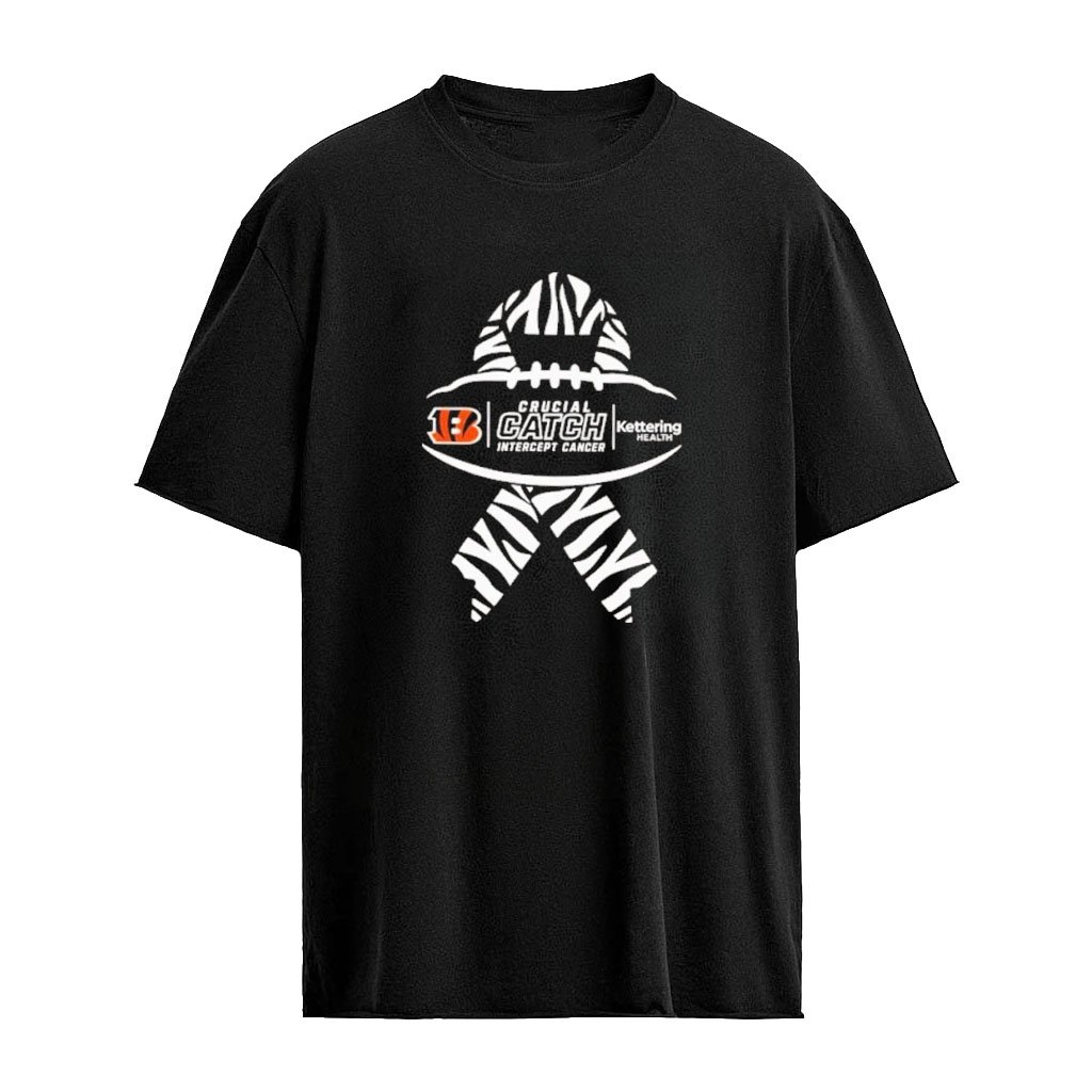 Cincinnati Bengals Crucial Catch Intercept Cancer Kettering Health T-shirt