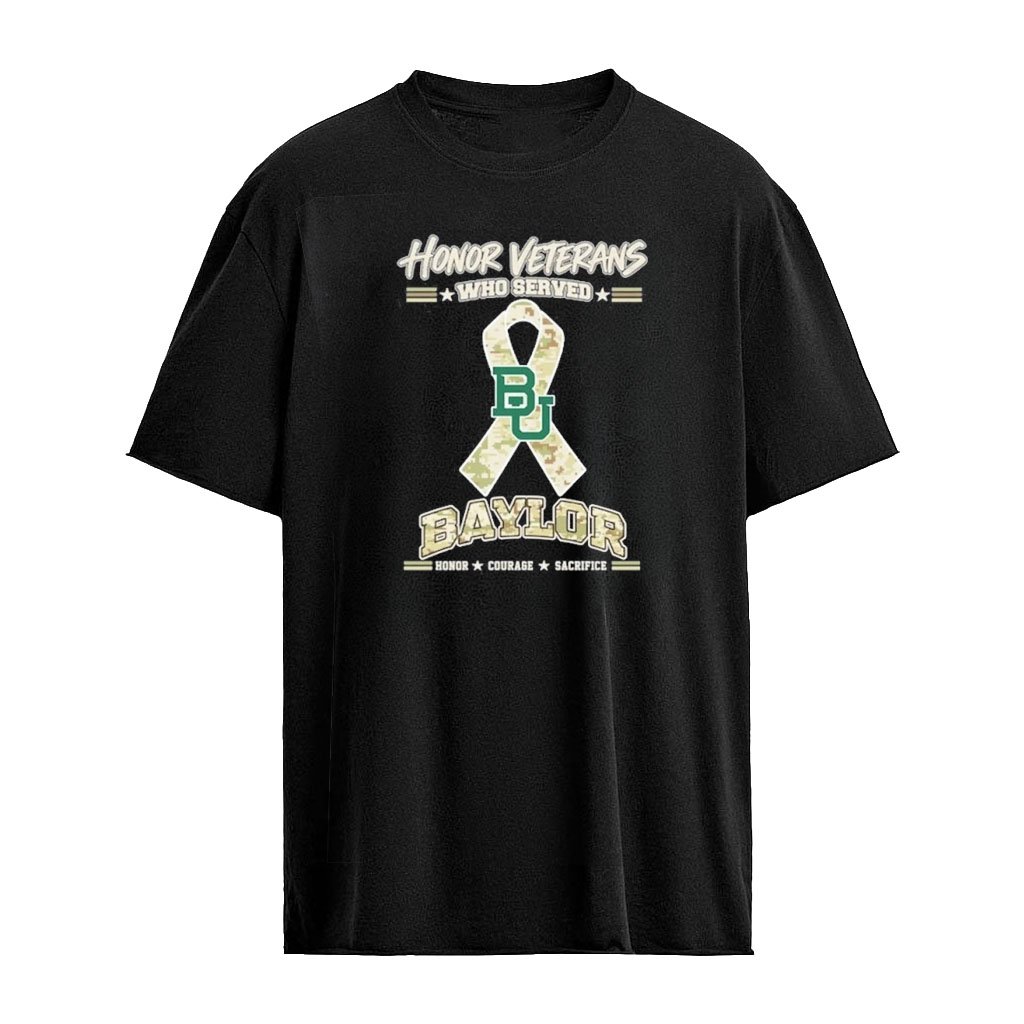 Baylor Bears Honor Veterans Who Served Shirt – Military Camo Ribbon Veterans Day Tribute Tee