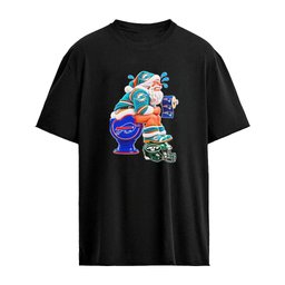 Buffalo Bills New York Jets New England Patriots Miami Dolphins Christmas Santa NFL Football Fan Graphic T-Shirt