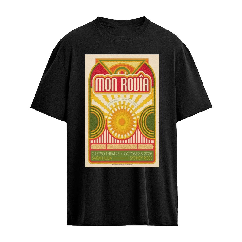 Castro Theatre Mon Rovîa October 8 2026 Exclusive Live Show Poster T-Shirt