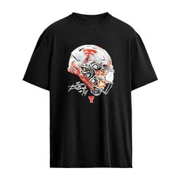 Brice Pollock Texas Tech Red Raiders Football NCAA Game Face Helmet Signature T-shirt
