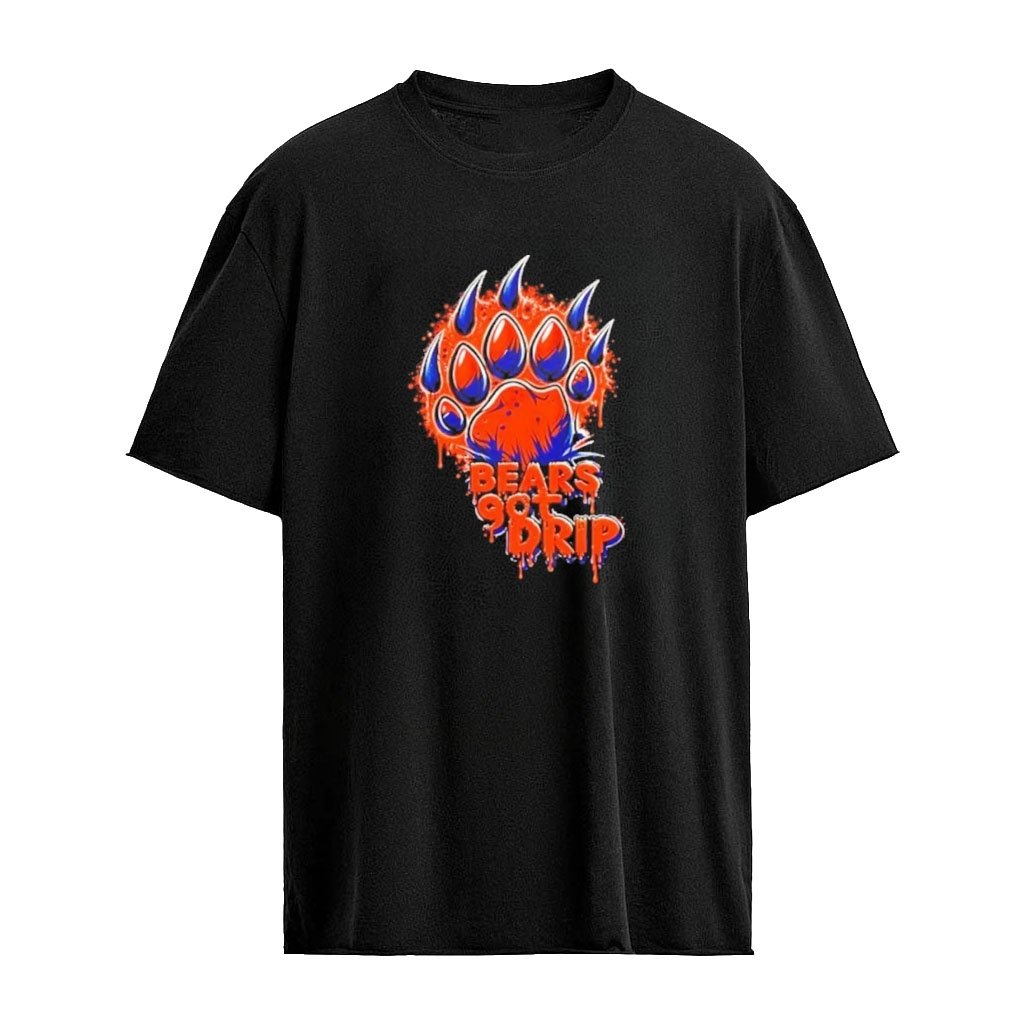 Bears Got Drip NFL Football Bear Paw Graphic T-shirt