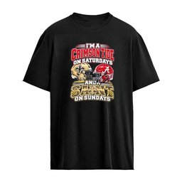 I’m A Crimson Tide On Saturdays And A Saint On Sundays Helmet T-Shirt