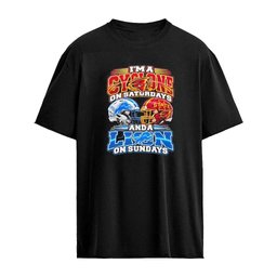 I’m A Cyclone On Saturdays And A Lion On Sundays Helmet T-Shirt