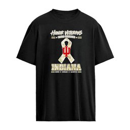 Indiana Hoosiers Honor Veterans Who Served Shirt – Military Camo Ribbon Veterans Day Tribute Tee