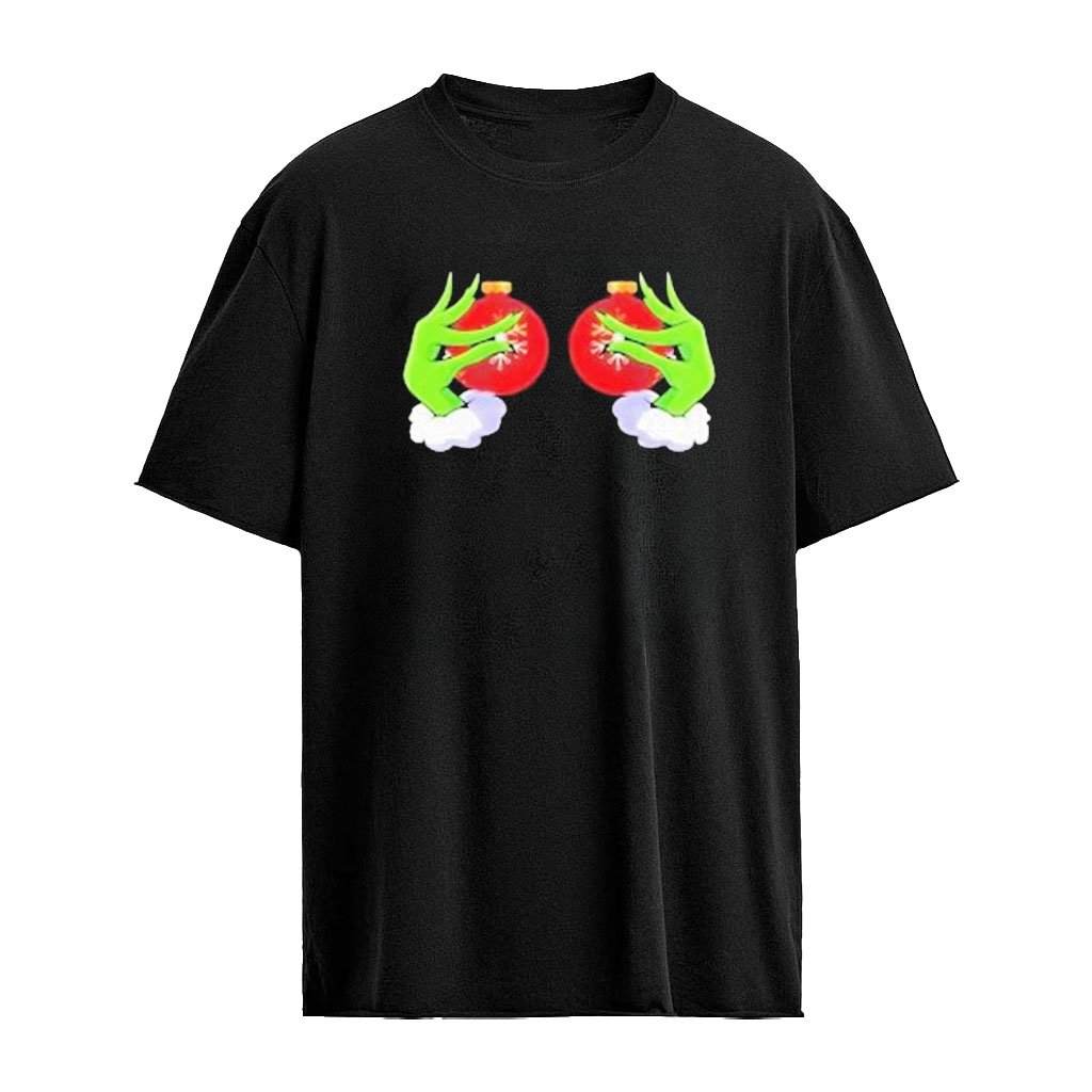 Grinch Hand On Boobs Funny Christmas 2026 Holiday Shirt