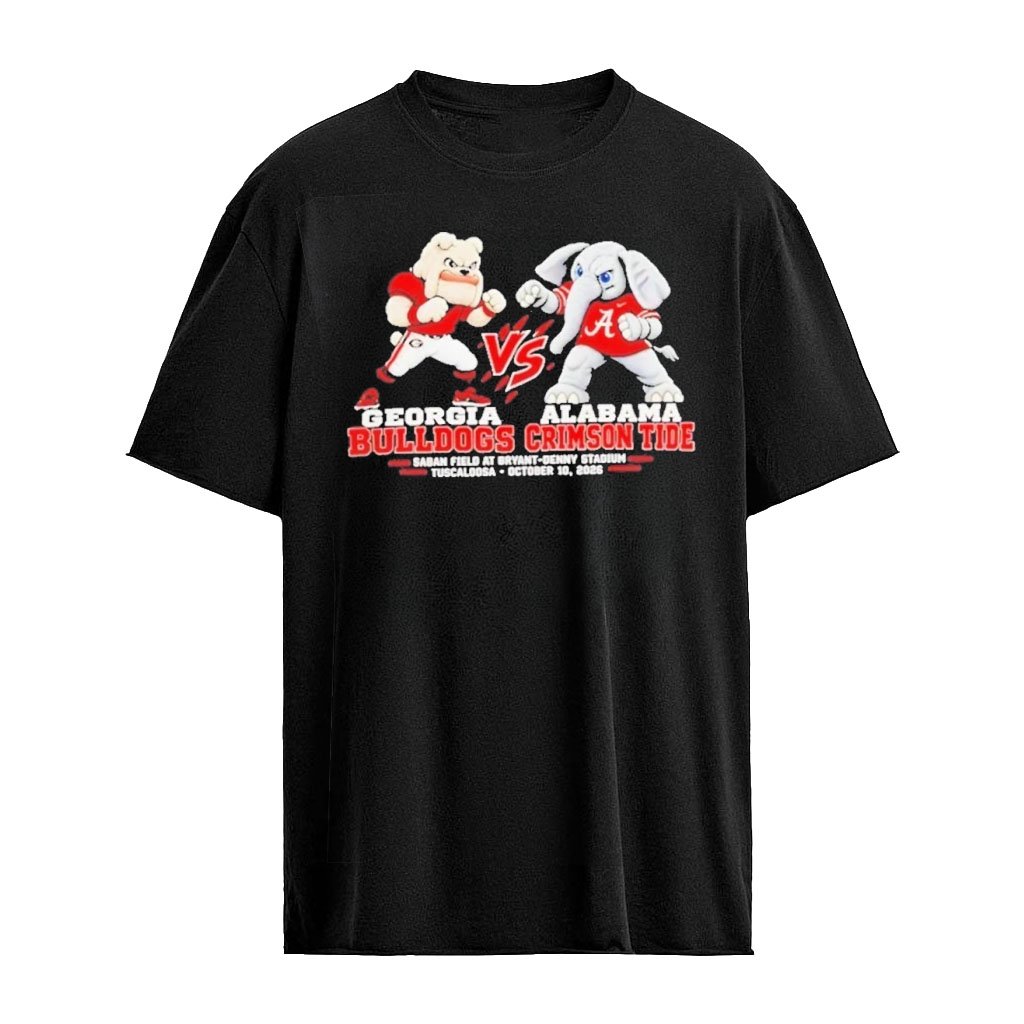 Georgia Bulldogs vs Alabama Crimson Tide Football NCAA 2026 Mascot Graphic T-shirt