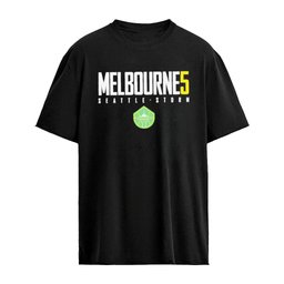 Jade Melbourne 5 Seattle Storm WNBA Name and Number Logo T-Shirt