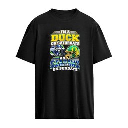 I’m A Duck On Saturdays And A Seahawk On Sundays Helmet T-Shirt