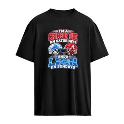 I’m A Crimson Tide Tide On Saturdays And A Lion On Sundays Helmet T-Shirt