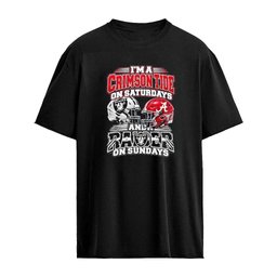 I’m A Crimson Tide On Saturdays And A Raider On Sundays Helmet T-Shirt