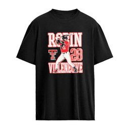 Robin Villeneuve Texas Tech Red Raiders Baseball NCAA Swing illustration Vintage T-shirt