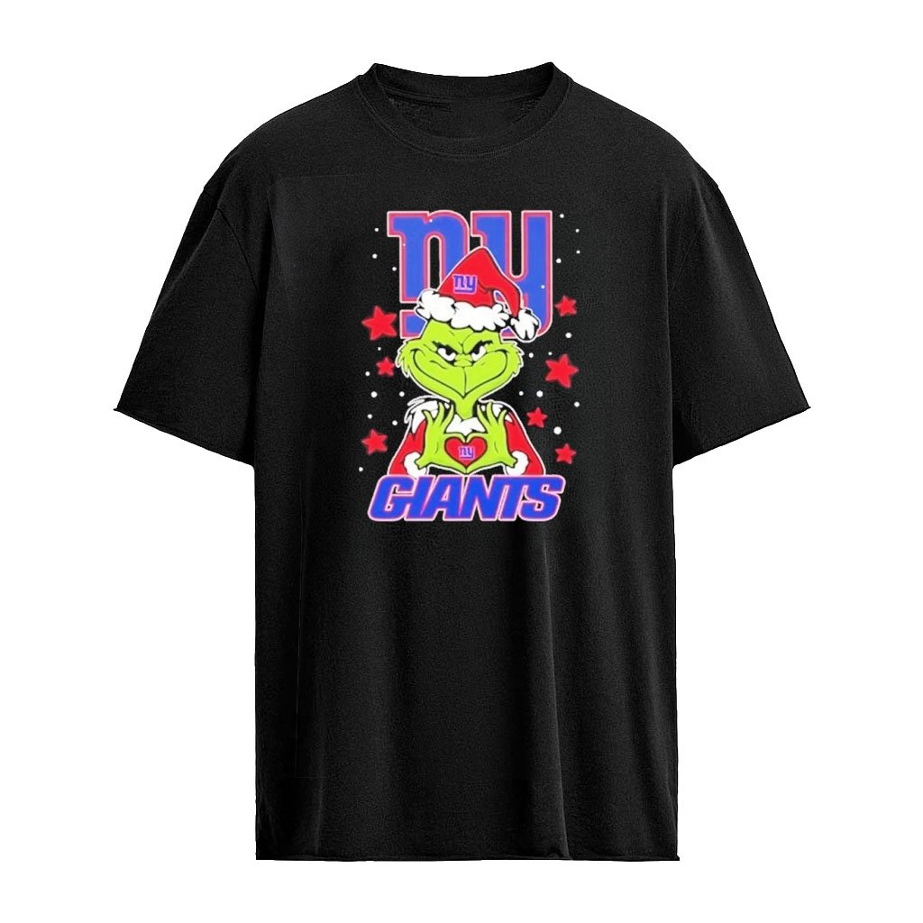 New York Giants x Grinch Love Hands Christmas 2026 Football Graphic T-shirt