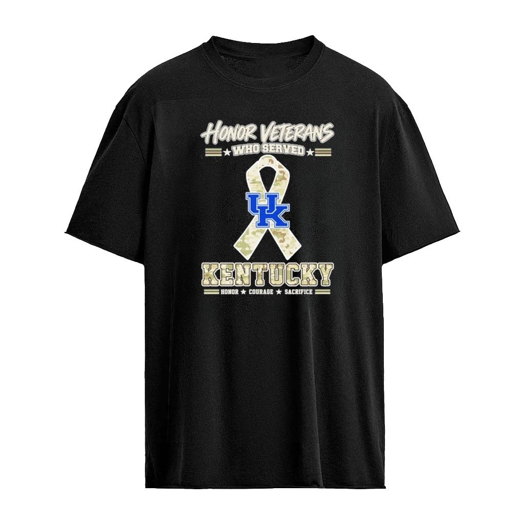 Kentucky Wildcats Honor Veterans Who Served Shirt – Military Camo Ribbon Veterans Day Tribute Tee