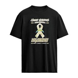 Los Angeles Chargers Honor Veterans Who Served Shirt – Military Camo Ribbon Veterans Day Tribute Tee