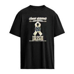 Notre Dame Fighting Irish Honor Veterans Who Served Shirt – Military Camo Ribbon Veterans Day Tribute Tee