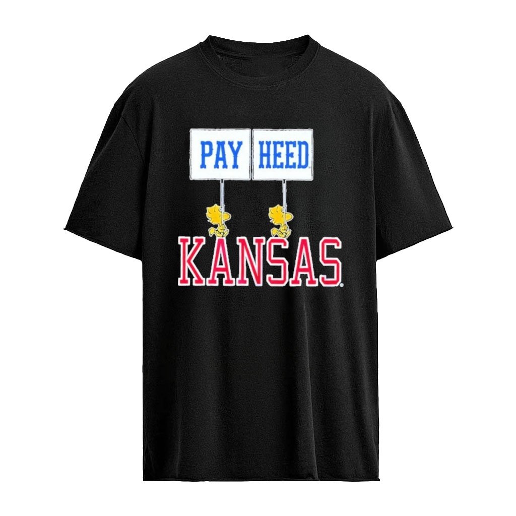 Pay Heed Kansas Peanuts Woodstock College Basketball Graphic T-shirt