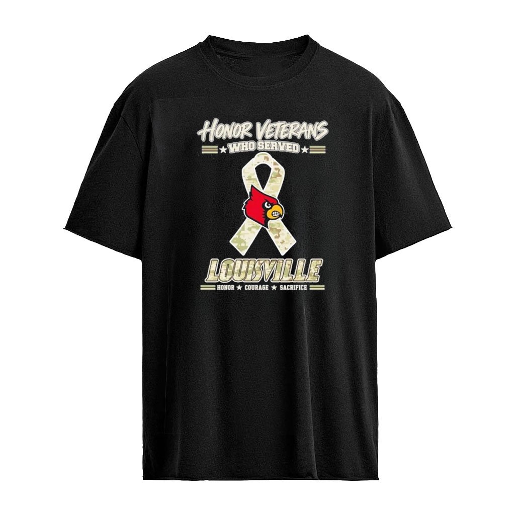 Louisville Cardinals Honor Veterans Who Served Shirt – Military Camo Ribbon Veterans Day Tribute Tee