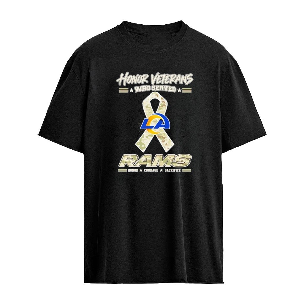 Los Angeles Rams Honor Veterans Who Served Shirt – Military Camo Ribbon Veterans Day Tribute Tee