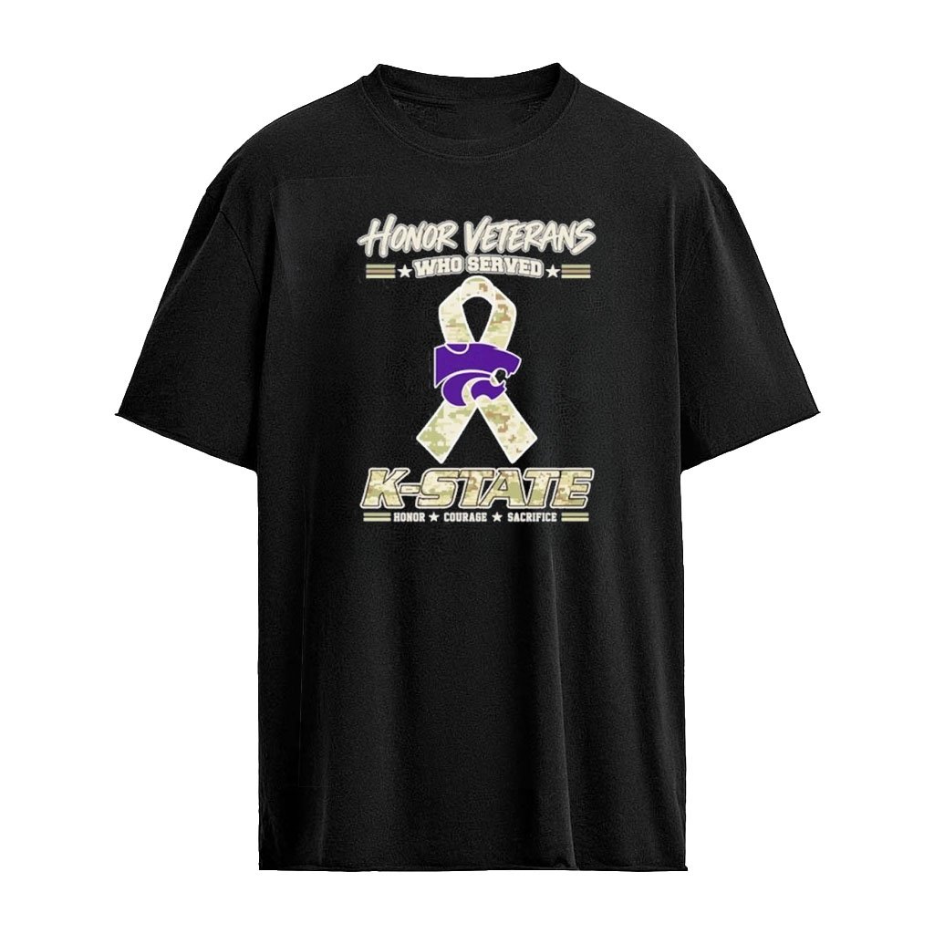 Kansas State Wildcats Honor Veterans Who Served Shirt – Military Camo Ribbon Veterans Day Tribute Tee