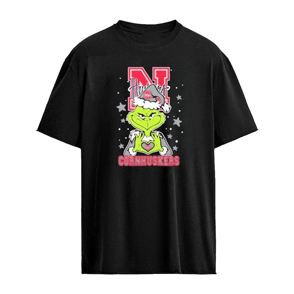 Nebraska Cornhuskers x Grinch Love Hands Christmas 2026 Football Graphic T-shirt