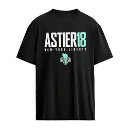 Pauline Astier 18 New York Liberty Wnba Name And Number Logo T-shirt