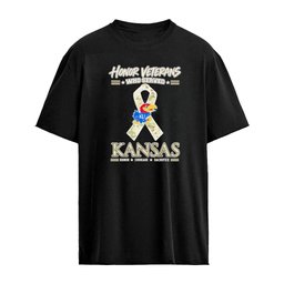 Kansas Jayhawks Honor Veterans Who Served Shirt – Military Camo Ribbon Veterans Day Tribute Tee