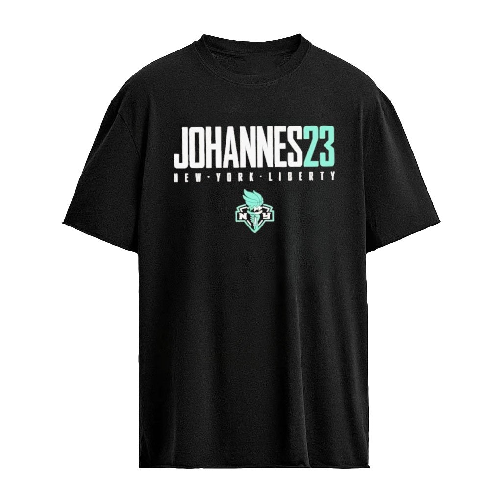 Marine Johannes 23 New York Liberty WNBA Name and Number Logo T-Shirt