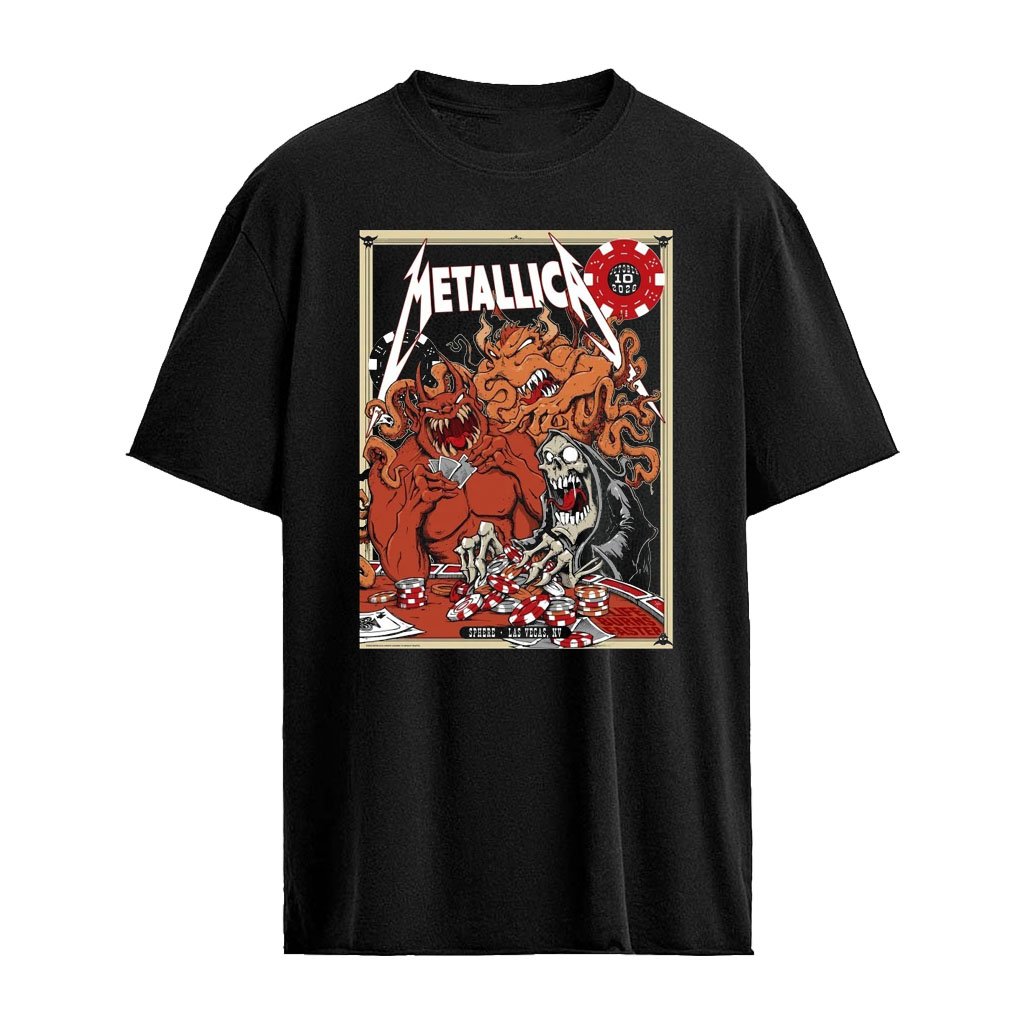 Metallica Limited Edition Sphere Life Burns Faster Las Vegas NV M72 Pop-Up Shop Poster By Squindo October 10 2026 T-Shirt