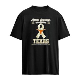 Texas Longhorns Honor Veterans Who Served Shirt – Military Camo Ribbon Veterans Day Tribute Tee