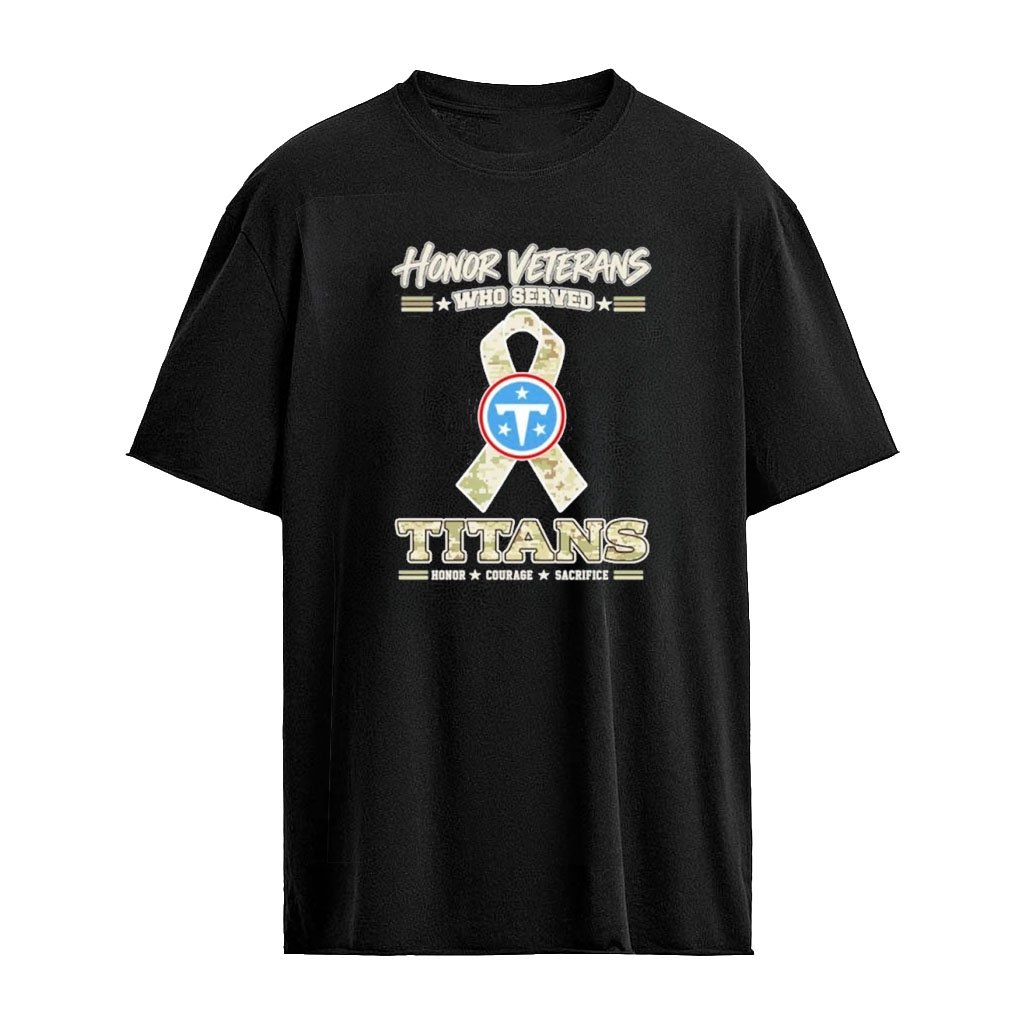 Tennessee Titans Honor Veterans Who Served Shirt – Military Camo Ribbon Veterans Day Tribute Tee