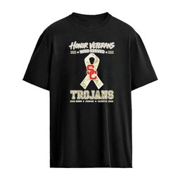 USC Trojans Honor Veterans Who Served Shirt – Military Camo Ribbon Veterans Day Tribute Tee